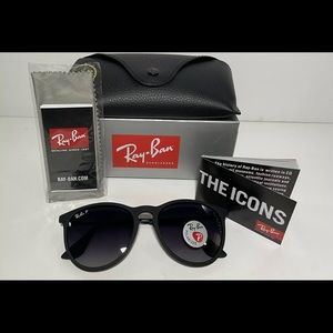Rayban Erika Matte Black-Grey Gradient Sunglasses
